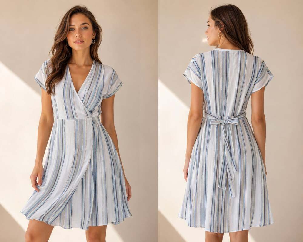 Get Twisted Striped Lightweight Midi Dress